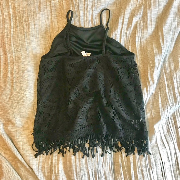Xhilaration Black Lace Top - Size: S - Picture 3 of 5
